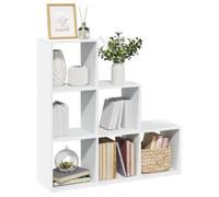 ""CLARENCE""Vitrine salon/porte-livres - Étagère séparatrice de pièce Bibliothèque 3 niveaux blanc 99x29x99 cm EU123515