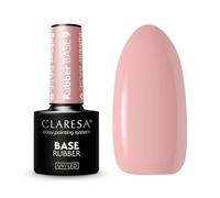 Claresa Rubber Base 9 5 ml auto-modelant avec fibres de verre à utiliser aussi bien pour les couvertures ou pour les étirements de 1 cm maximum