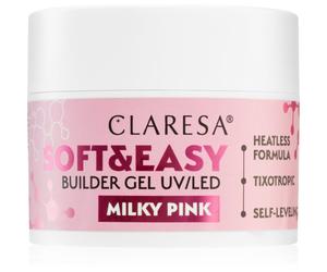 Claresa Soft&Easy Builder Gel base de vernis en gel ongles teinte Milky Pink 45 g