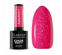 Claresa Vernis Hybride avec Morceaux Funky Disco 4 Pink Fever Rose 5g