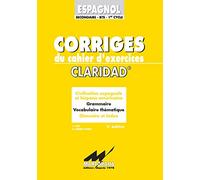 Claridad: corrigés des exercices de grammaire Espagnole