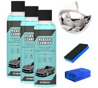 Clarifiant plastique pour voitures, Rénovateur plastique noir, Nettoyant et revitalisant pour plastiques intérieurs, Spray rénovateur multi-usages efficace, Cire caoutchouc en spray sans eau (3 Pièce)