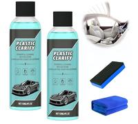 Clarifiant plastique pour voitures, Rénovateur plastique noir, Nettoyant et revitalisant pour plastiques intérieurs, Spray rénovateur multi-usages efficace, Cire caoutchouc en spray sans eau (2 Pièce)