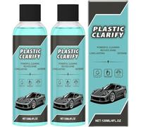 Clarifiant Pour Plastiques Automobiles, Cire En Spray Sans Eau, 120 Ml, Nettoyant Et Lustrant Pour Plastiques Automobiles, Rénovateur, Cire En Spray Sans Eau, Caoutchouc (2pcs)