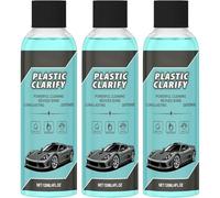 Clarifiant Pour Plastiques Automobiles, Cire En Spray Sans Eau, 120 Ml, Nettoyant Et Lustrant Pour Plastiques Automobiles, Rénovateur, Cire En Spray Sans Eau, Caoutchouc (3pcs)