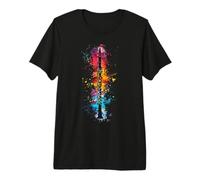 Clarinette Artistique colorée Pop Art Peinte T-Shirt Haut de Gamme