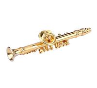 Clarinette Broche Broche Instrument de Musique Plaqué Or Femmes Broche Broches avec Boîte- pour Collection
