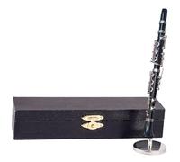 Clarinette miniature avec support et étui - Modèle de clarinette - Décoration de bureau - Figurines de maison de poupée - Accessoires pour instruments de musique durables