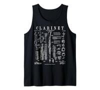 Clarinette Vintage Brevet Clarinettiste Dessin Imprimer Débardeur