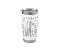 Clarinette Vintage Brevet Clarinettiste Dessin Imprimer Gobelet isotherme en acier inoxydable double paroi