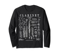 Clarinette Vintage Brevet Clarinettiste Dessin Imprimer Manche Longue