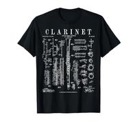 Clarinette Vintage Brevet Clarinettiste Dessin Imprimer T-Shirt