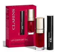 Huile lèvres Clarins - Lip Comfort Oil teint 03 Cherry 7 ml + Wonder Volume Mascara XXL 01 Extreme Black 3 ml - Coffret Lip Comfort Oil - Kapao Parfumerie en ligne française