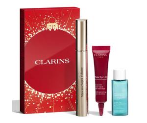 Clarins - Coffret Mascara Supra Volume Coffret Maquillage Supra Volume Mascara 01 01 Intense Black 8ml + Total Eye Lift 7 Ml Démaquillant Yeux 10 Ml - Kapao Parfumerie en ligne française