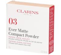 Clarins - Ever Matte Compact Powder 03-ligth Médium Poudre Compacte Matifiante Infusée Au Lait De Pêcher - Kapao Parfumerie en ligne française