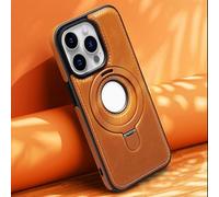 Clarioy Full Faux Leather Shockproof Magnetic Case for iPhone, Leonaw Full-Coverage Shockproof Leather Magnetic Stand for iPhone Case, Leonaw Leather Phone Cases For16/15/14 (for13plus,Brown)