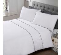 Clarissa Set Housse de Couette - Simple,Double,King,Super King - Fard ou Blanche