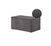 CLARISSE - Pouf en velours côtelé - Gris foncé