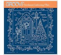 Clarity Stamps Plaque carrée Groovi Motif maison de Linda Williams pour Noël A5