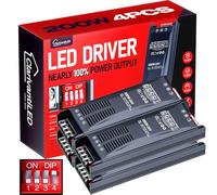 ClarivantiLED Transformateur LED dimmable 24v 200W 8.33A 4pcs 230V 220V Alimentation DC Transfo pour ruban driver alimentation basse tension transfo pour LED power supply tranformateur alim 24v