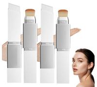 Clarivelle Crème Couvrante En Stick,Fond De Teint En Stick Chartming Changeant De Couleur,Fond De Teint 2 En 1 Avec Pinceau,Base De Maquillage Couvrante,Waterproof Long-Lasting (Dark+Nature)