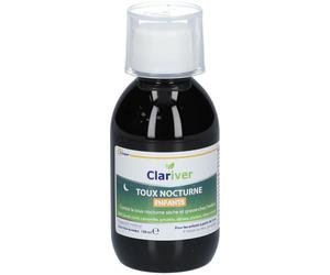 CLARIVER - Toux nocturnes Enfants Contre la toux nocturne sèche et grasse à partir de 3 ans Solution buvable Flacon 150ml Sirop 150 ml