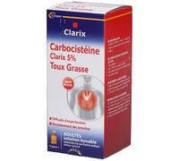 CLARIX - Carbocistéine 5% Toux Grasse Adultes Solution Buvable Arôme caramel Flacon 250ml Solution(S) 250 ml