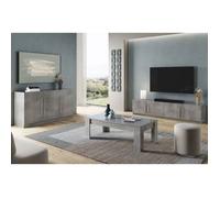 CLARK - Ensemble Salon Effet Marbre Meuble TV + Buffet + Table Basse