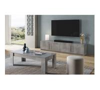 CLARK - Ensemble Salon Effet Marbre Meuble TV + Table Basse