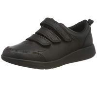 Clarks 261429046 garçon Sneakers Basses, Noir (Black Leather Black Leather), 29.5 EU