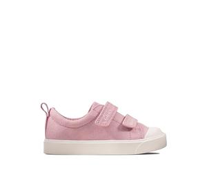 CLARKS 261490956 Fille Sneakers Basses, Rose (Pink Canvas Pink Canvas), 20.5 EU