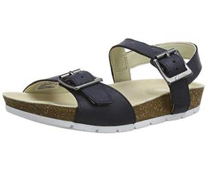 Clarks 261566507 garçon Sandale, Navy Leather, 33 EU