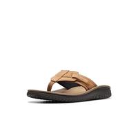 Clarks 261769877 Tongs en cuir pour homme, Marron clair/cuir, 10