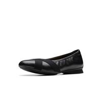 Clarks Ballerines plates Jazmynn Gem pour femme, cuir noir, 6.5 Wide