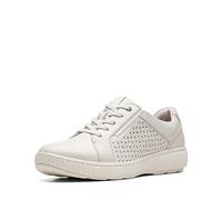 Clarks Baskets Caroline Ella pour Femme, Cuir Blanc, 11 Wide