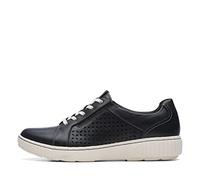 Clarks Baskets Caroline Ella pour Femme, Cuir Noir, 40 EU