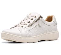 Clarks Baskets Caroline Rio pour femme, cuir blanc, 9 Wide