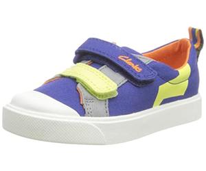 Clarks Baskets City Bright T pour garçon, Bleu Vif, 20 EU