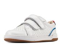 Clarks Baskets Fawn Solo K pour garçon, Cuir Blanc., 31 EU