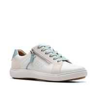 Clarks Baskets Nalle Zen pour femme, Cuir combi blanc, 38.5 EU