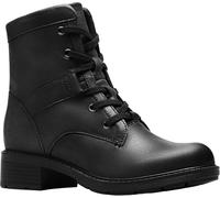 Clarks Bottes de combat Hearth Parker pour femme, cuir noir, 36.5 EU