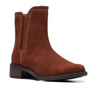 Clarks Bottes Maye ZipMid pour femme, Daim brun foncé, 35.5 EU