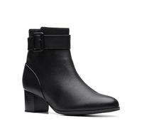 Clarks Bottes tendance imperméables Loken à fermeture éclair pour femme, cuir noir, 37.5 EU