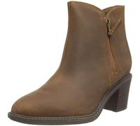 Clarks Bottes tendance Scene Zip pour femme, Dark Tan Lea., 39 EU