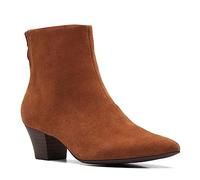 Clarks Bottes Tendance Teresa pour Femme, Daim Brun foncé, 40.5 EU
