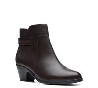 Clarks Bottines Emily 2 Holly pour femme, Cuir Brun foncé, 42 EU