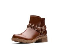 Clarks Bottines Hearth Kaylie pour femme, Marron clair/cuir, 9.5 Wide