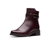 Clarks Bottines Maye Bella pour femme, Cuir bordeaux, 36.5 EU