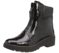 Clarks Bottines tendance Calla à fermeture éclair pour femme, Black Crinklepat, 41 EU