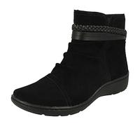Clarks Bottines tressées pour femme Cora Braidboot, Noir, 38 EU